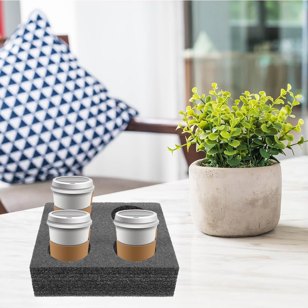 2 Porte-gobelets À Emporter en Mousse, Plateaux De Transport De Boissons Au Café À Emporter en Mousse À Emporter Porte-Boissons pour Livraison De Boissons Chaudes Froides, Thé