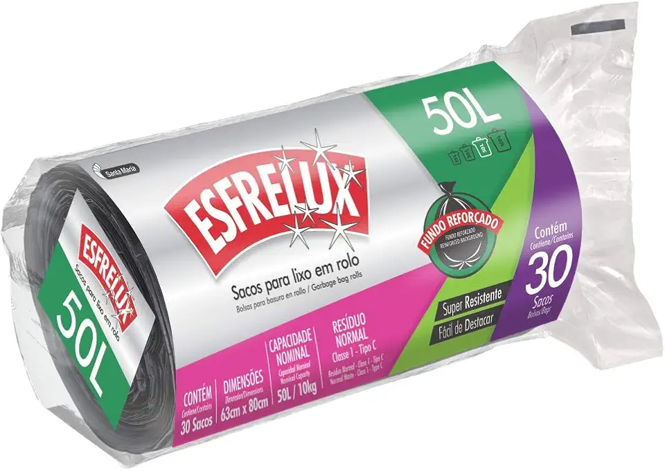 SANTA MARIA Sacos Para Lixo Rolo Economico 50L Esfrelux
