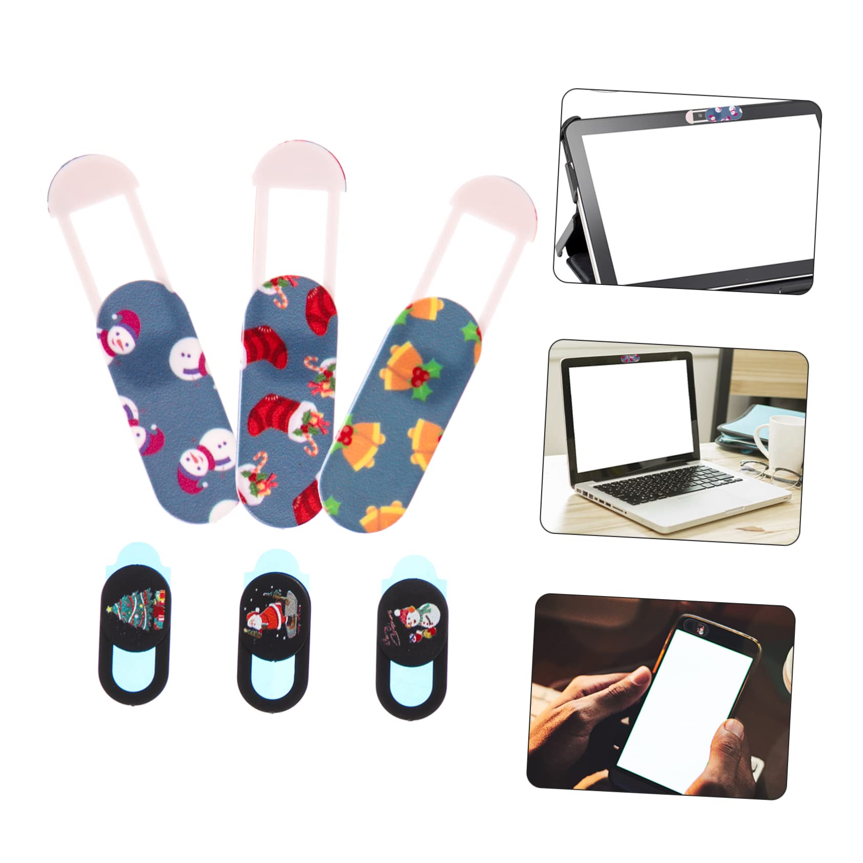 Gadpiparty 24piezas Cubiertas De Privacidad para Webcam De Laptop De Protección Antispy para Ordenadores Tablets y Smartphones Diseño Festivo y para Navidad