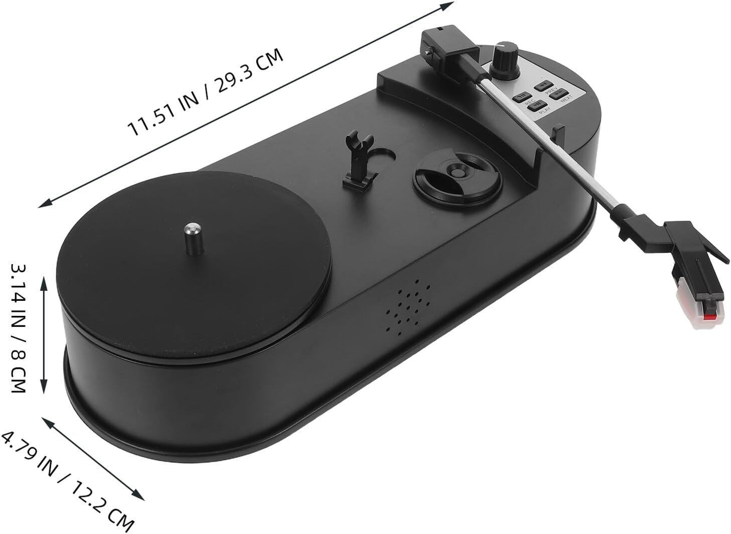 VALICLUD Vinyl Record Player Turntable with USB Recording, Vintage Black Phonograph Converter to Mp3, Home and Office Use, Decorative Classic Audio System