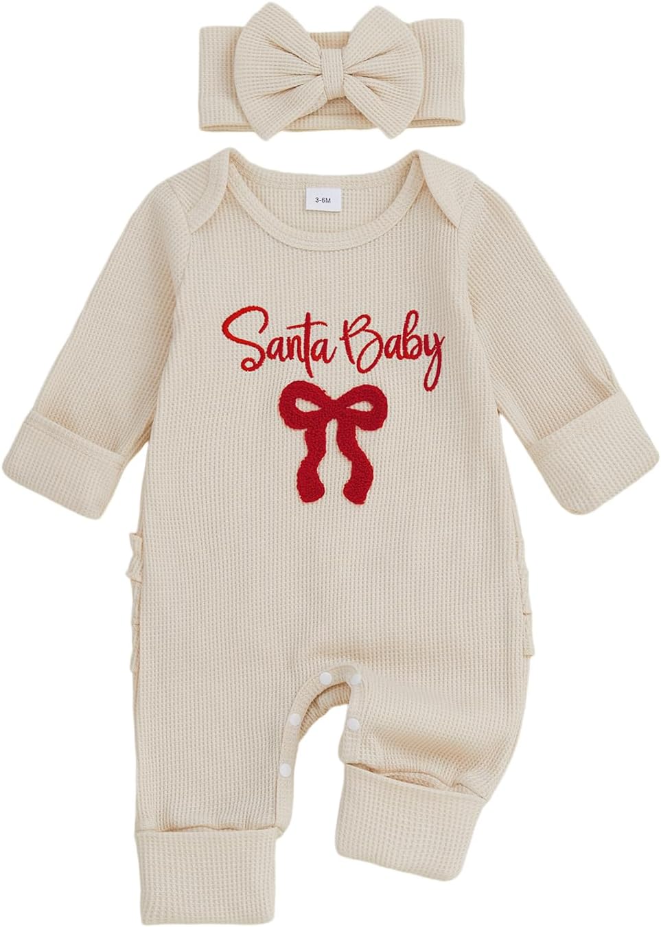 My First Easter Baby Girl Outfit Newborn 0 3 6 Months Bunny Onesie Waffle Knit Sweater Romper and Headband