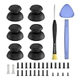 RGEEK Thumbsticks Replacement for PS5 Controller, Analog Stick Joysticks Grip Caps with Repair Kit for PlayStation 5 Dualsense Controller, Black