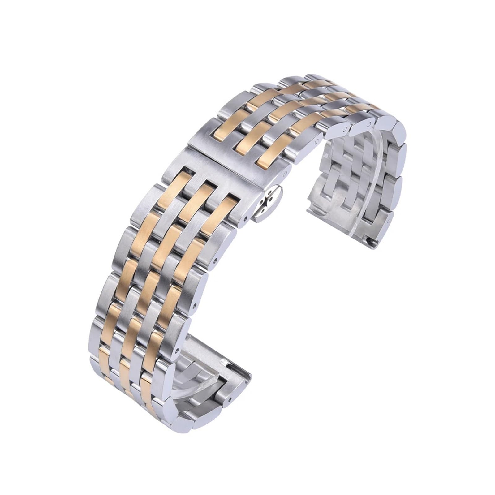 XILILHC Correa De Reloj Acero Inoxidable Con Interfaz Plana Duradera, Repuesto Hebilla Plegable Liberación Rápida 20mm Y 22mm