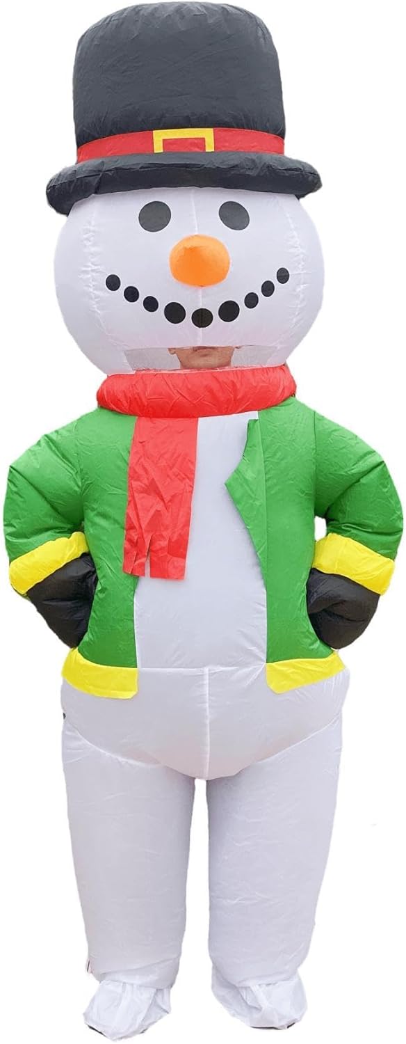 Inflatable Christmas Snowman Costume Adult Funny Blow Up Costumes Halloween Christmas Character Blowup Suit - Image 7