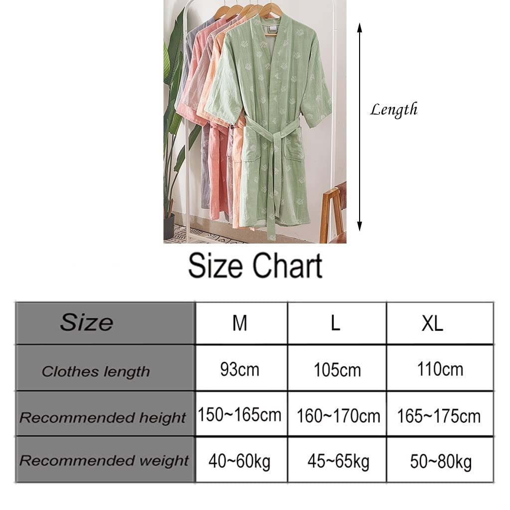 MTFBQ Albornoces Femeninos Finos Cortos Hilo De Algodón De Doble Capa Gasa Yukata Ropa De Dormir Esponjosa para Hombres Y Mujeres Parejas Primavera Y Otoño Pijamas Absorbentes De Secado Rápido