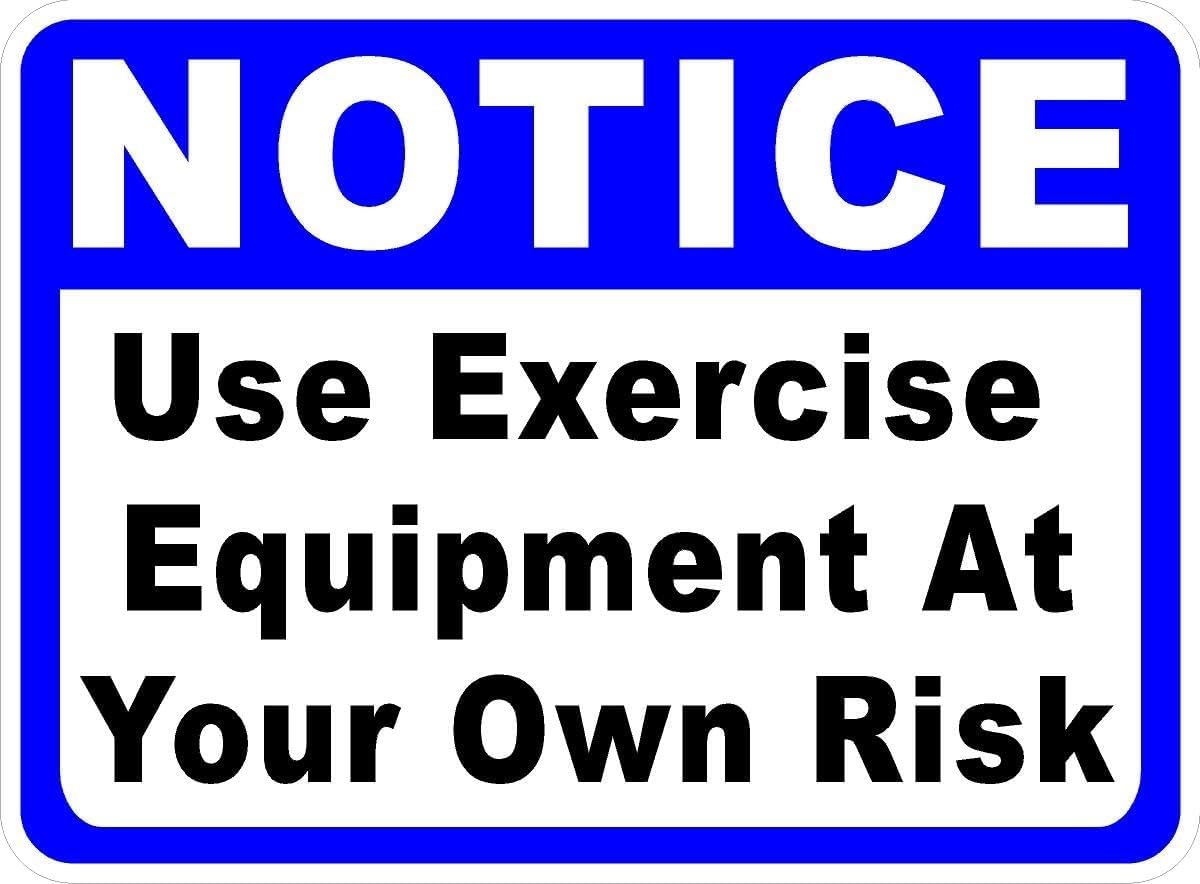 Notice Use Exercise Equipment At Own Risk Metal Tin Sign Aluminum Warning Signs For Indoor & Outdoor Yard Lawn Sign Home Decor 8x12 inch