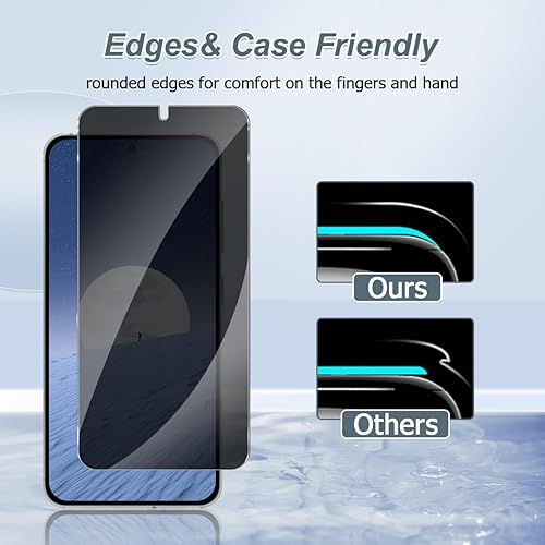Miniatura 5 de Paquete de 3+2 Protector de pantalla de privacidad para Galaxy S24 Plus, vidrio templado y protector de lente de cámara antiespía dureza 9H Película