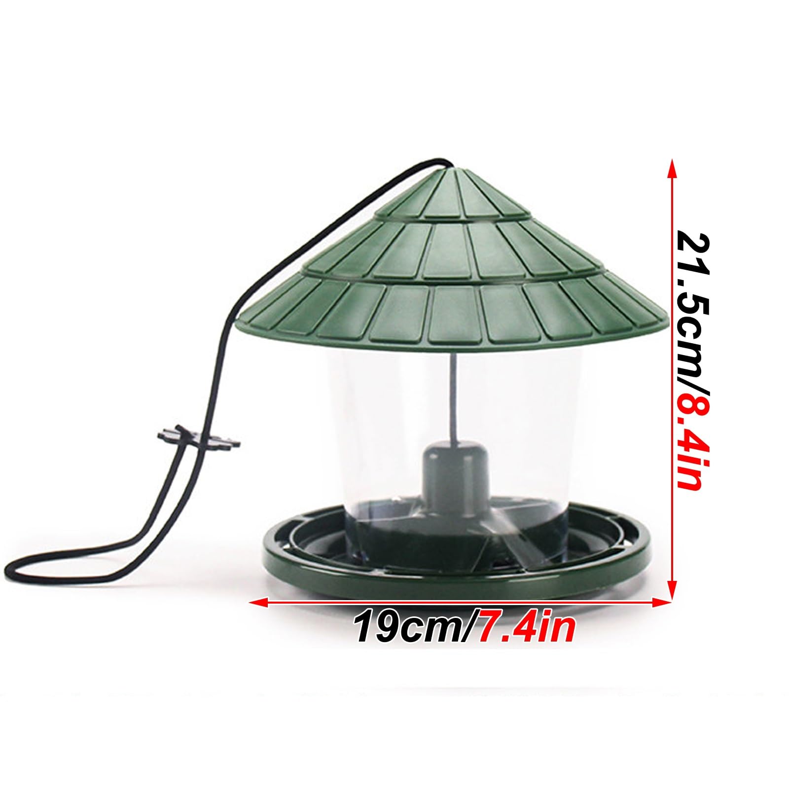 Pajarera para Colgar, Comedero Pajaros Exterior, con Cubierta Superior Impermeable, Diseño de Almacén de Grano, para Balcón, Porche o Patio(Green)