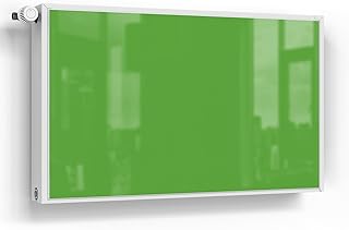 DEQORI Lámina magnética para calefacción, 100 x 60 cm, color verde medio, decorativa para radiadores, lámina decorativa autoadhesiva, magnética y se puede escribir
