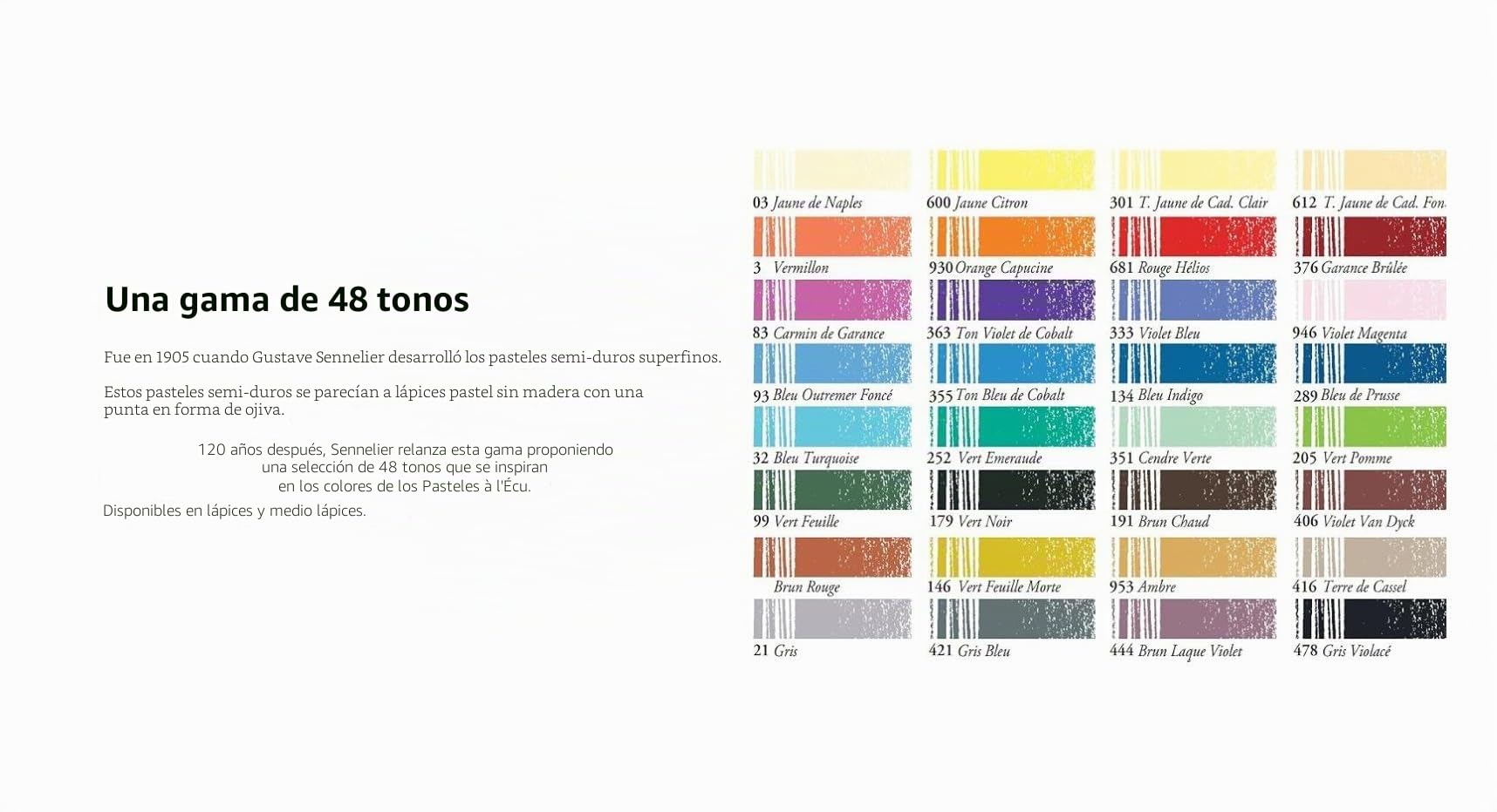 Sennelier 48 Lápices Pastel Secos Extra Finos y 2 Tarjetas