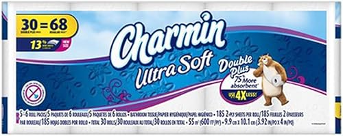 Charmin Papel de baño ultra suave, 30 rollos dobles Plus (equivale a 68 rollos normales)
