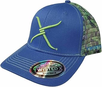 Twisted X 6-Panel Adjustable Cap, Snapback, OSFA Blue/Green