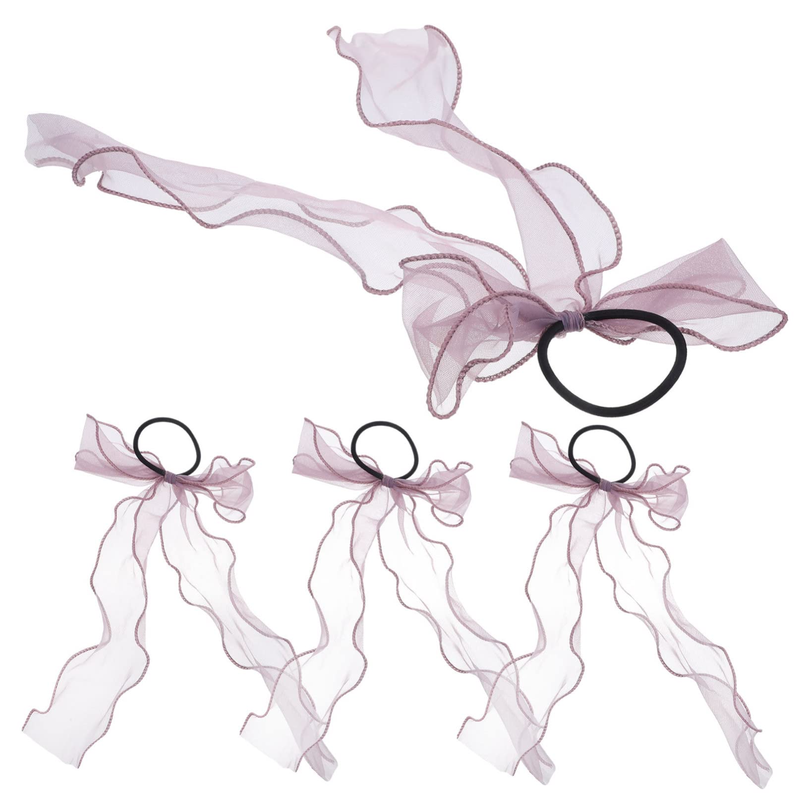 FOMIYES 20piezas Gomas Para Cabello Lazo Accesorios Elásticos Para Coletas De Niñas Gomas Decorativas De Tul Para Chicas Para Fiestas y Actividades Escolares