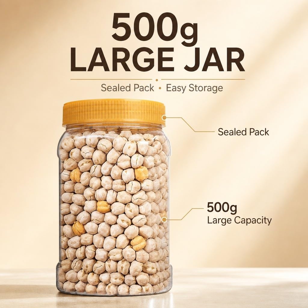Geröstete Vollkorn-Kichererbsen, 500 G, Versiegelte Dose. Knuspriger Snack Mit Originellem Geschmack For Joghurt-Haferflocken-Salat-Porridge-Mischung(2Can)