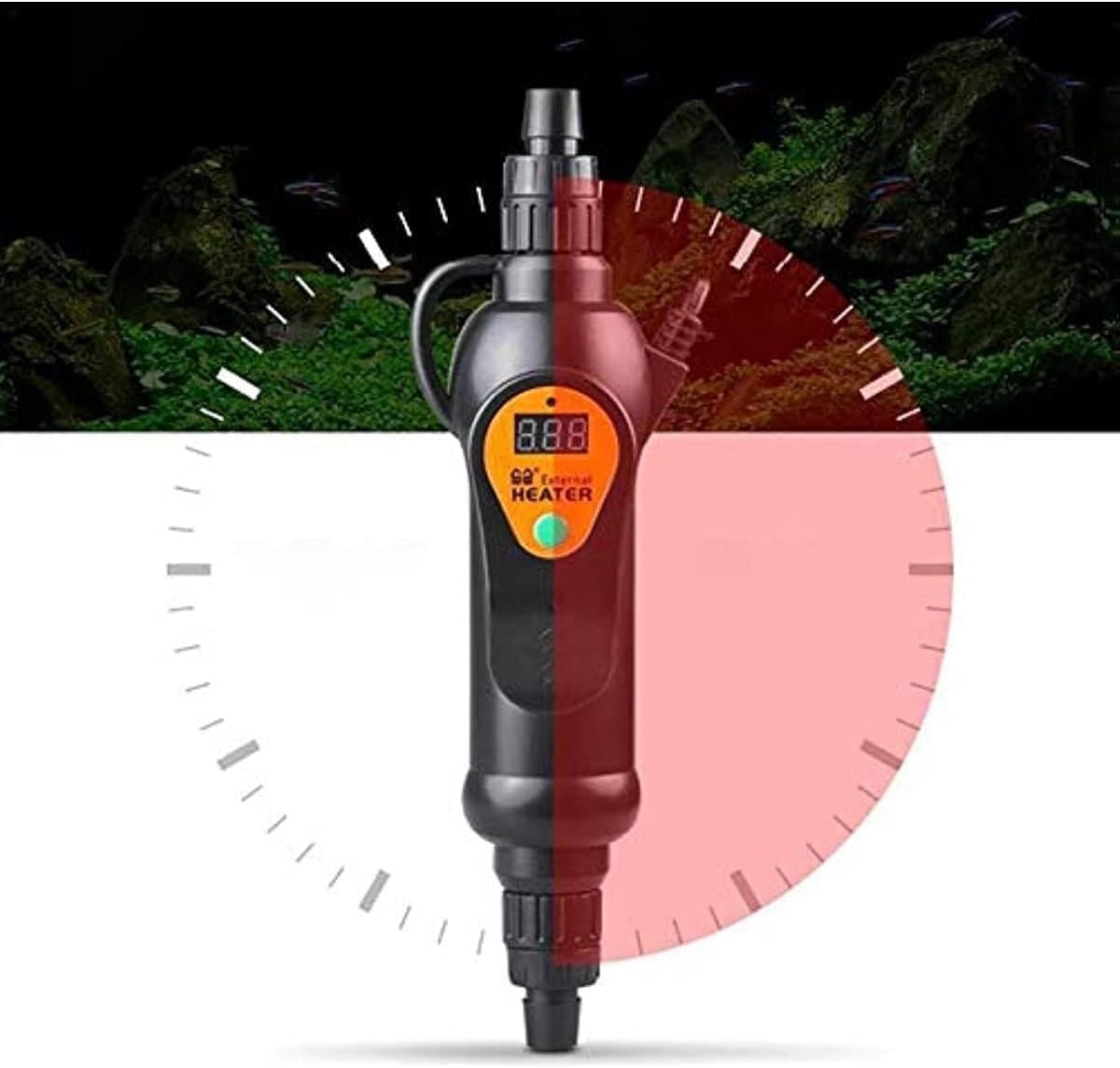 Termostato de Calentador Externo 220 V ~ 240 V Temperatura Ajustable Sumergible para Filtro de Recipiente de Tanque de Peces de Acuario LCD en línea 300 W/500 W (500 W)