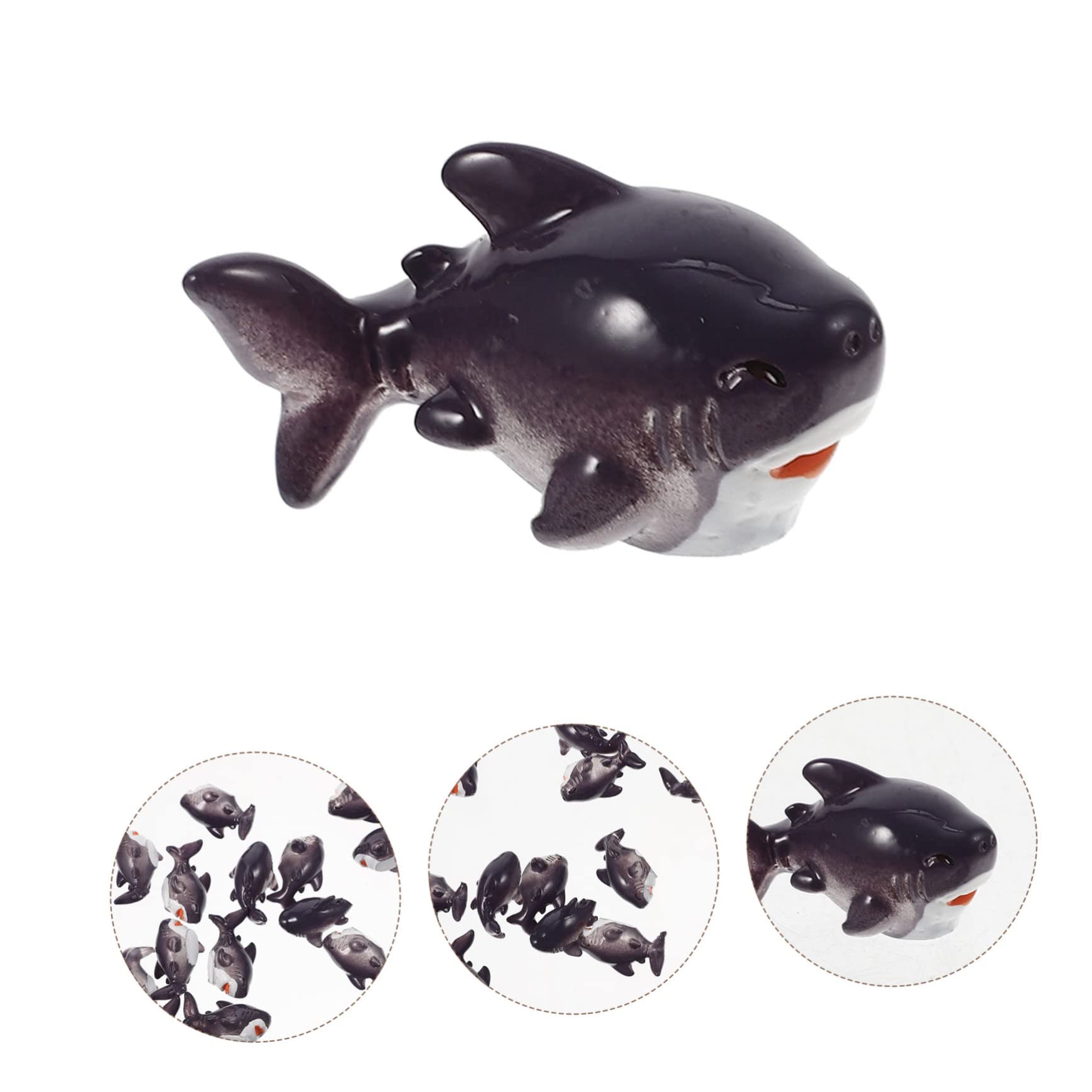 Happyyami 100 Pièces Requin Miniature Jouets Créatures Marines pour Enfants Chiffres De Requin Animal Marin Modèle De Requin Sculpture De Requin Baignoire Décorations Résine Synthétique