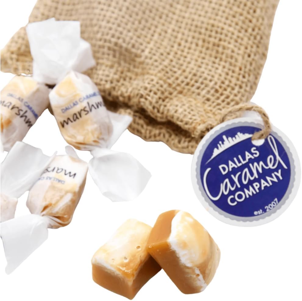 Dallas Caramel Company - Marshmallow Caramel Candy – Gourmet Buttery Caramels with Soft Marshmallow Cream – Handcrafted - Individually Wrapped Candies – 16 oz bag.