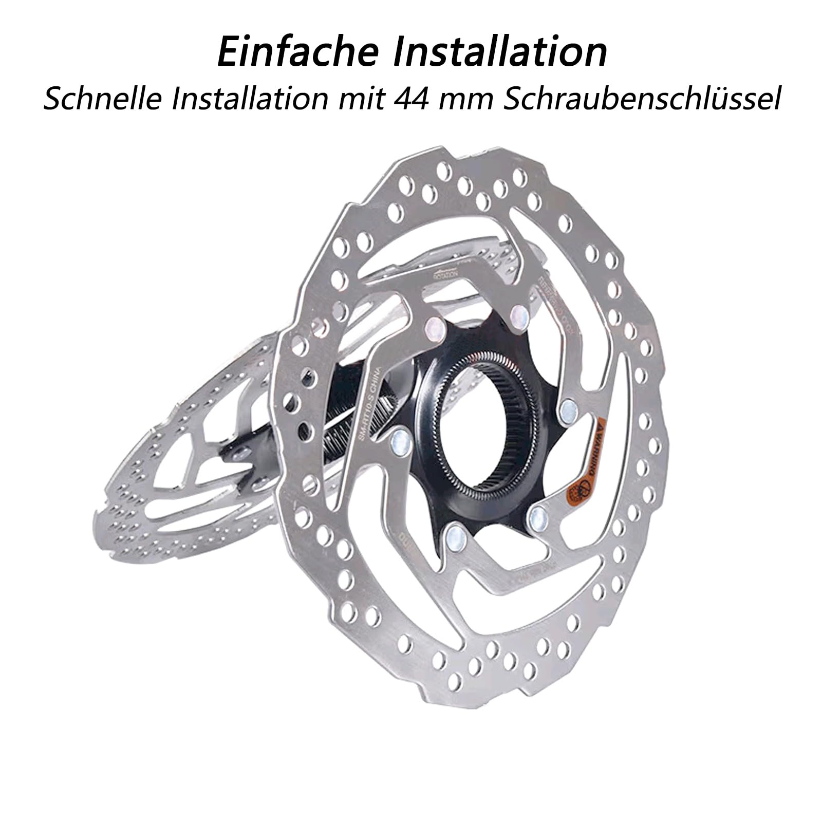 Fahrrad Center Lock Bremsscheibenrotor, kompatibel mit Shimano SM-RT10 Bremsscheibe 160mm Scheibenbremsscheibe mit Verriegelungsabdeckung, geeignet für Rennräder, MTB, BMX