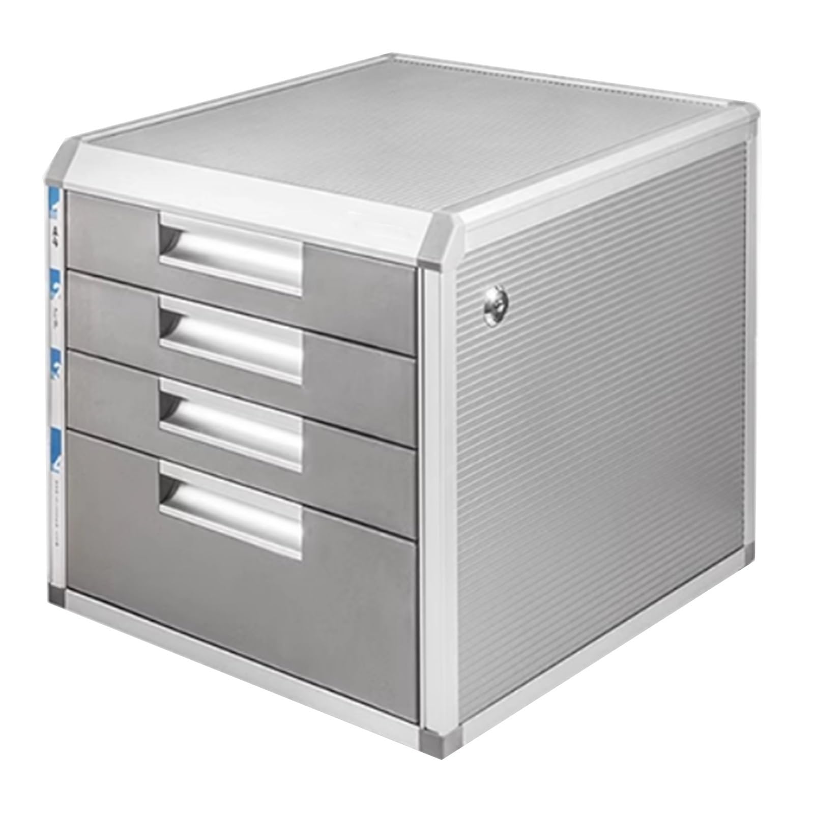 SnamicE Lockable Filing Cabinet With 4/5 Drawers,A4 Document Box For Home Office,Secure Storage For Papers & Letters,Enhanced Safety Desk Storage Solution,Grigio-4-layers,Grigio-4