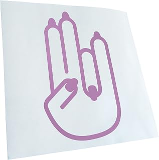 Kiwistar - Adhesivo para el coche, color lila mate, 10 x 17 cm, diseño de la mano, multicolor