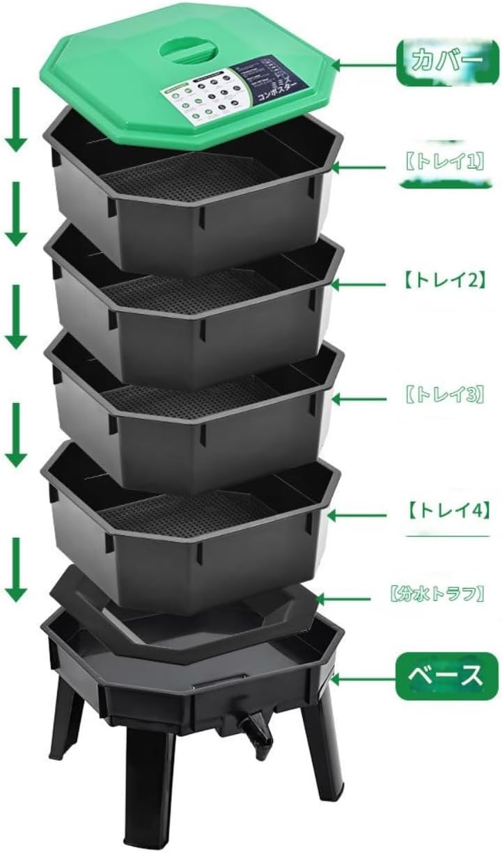 生ゴミ処理容器、米ぬか植え付け、葉プロセッサー、発酵堆肥バケツ、発酵と米ぬか堆肥化用の四角いトレイ、通気性メッシュ、取り外し可能、お