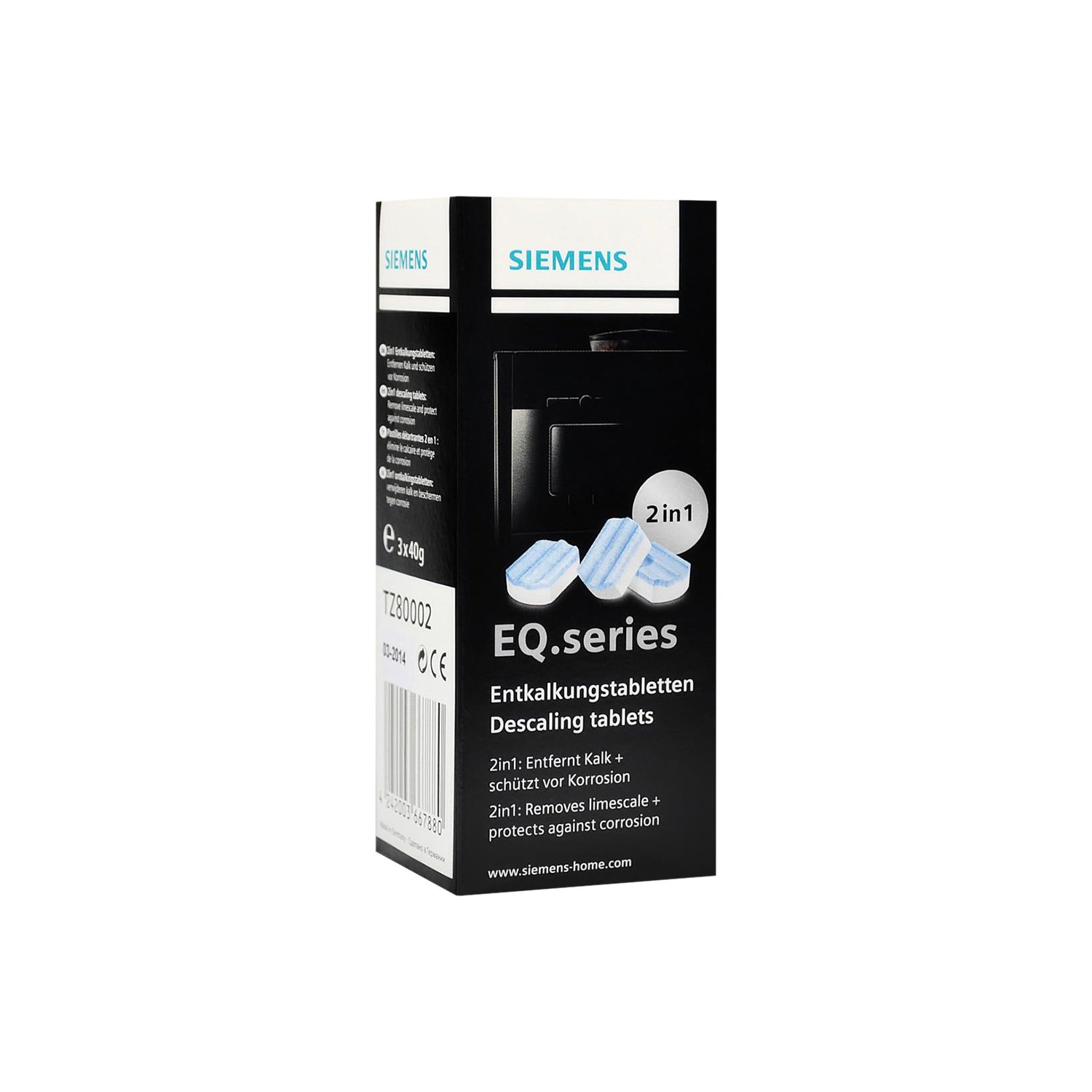 8 x tabletki czyszczące SIEMENS (TZ80001) + 8 x tabletki odkamieniające SIEMENS (TZ80002)