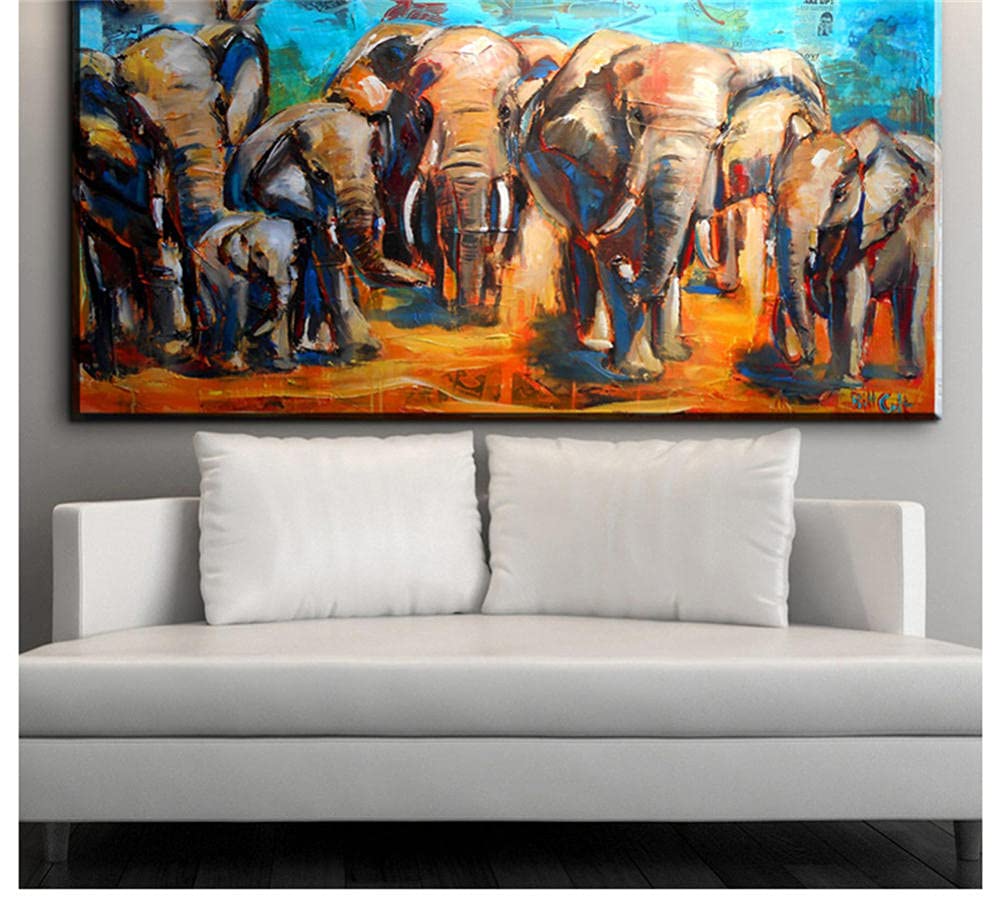 Peinture Diamant éléphant pour habiller un grand mur vide avec des strass carrés 5D