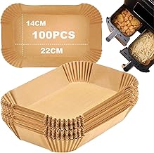 Hot Air Fryer Baking Paper 100 Pieces for Ninja Airfryer AF400EUCP, AF300EU, AF400EU, SL400EU and Other Dual Zone Hot Air Fryer