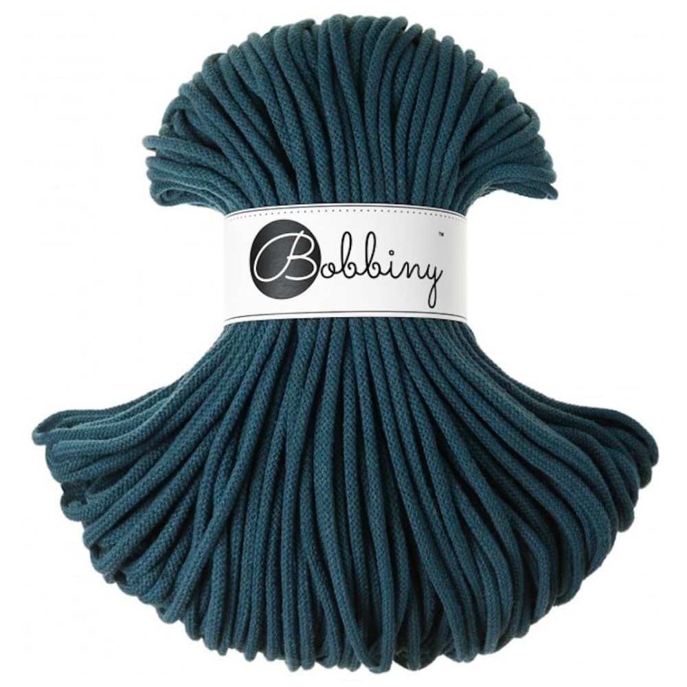 Bobbiny Premium 5mm Braided Macrame Cord (Peacock Blue) 100m — image 1