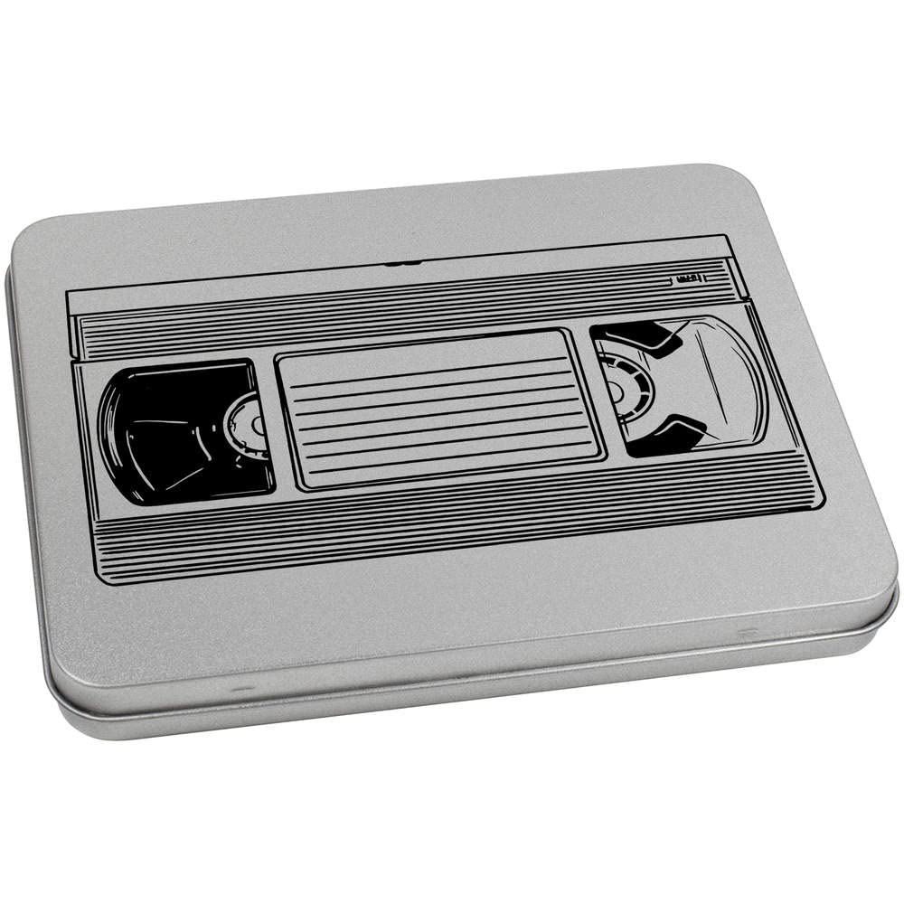 Azeeda 170mm 'VHS Tape' Metal Hinged Tin/Storage Box (TT00175422)