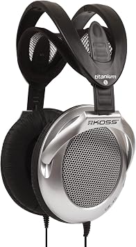 Koss UR40 Collapsible Over-Ear Headphones, Lightweight, Retro Style, Silver and Black