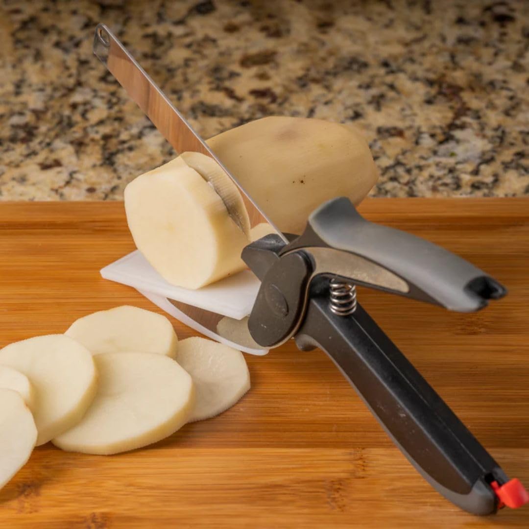 The Götze Peeler 3-in-1 Shears, Premium Stainless Steel Kitchen and Household Scissors, Sharp Blades for Cutting Meat, Herbs, Poultry, and More, Comfortable Grip Handles, Dishwasher Safe