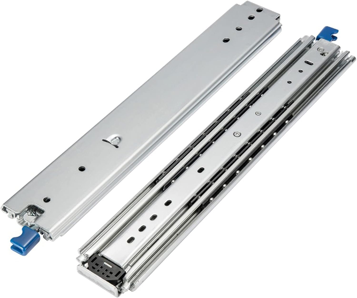 Drawer Slide Rail， Drawer Slides,1 Pair Heavy Duty Slide Rail with Lock,3-Fold Full Extension Ball Industrial Bearing Rails(40 INCH)