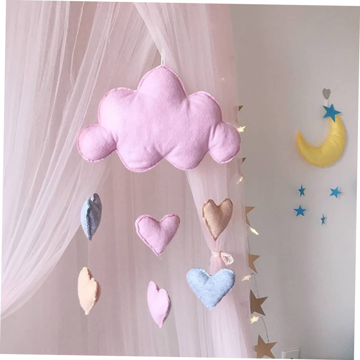 Cabilock Love Pendant Cloud Raindrop Decor DIY Dorm Room Decor Pink Hanging Clouds for Boys and Girls
