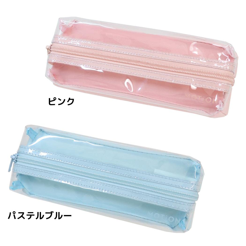 パステルピンクくすみブルー薔薇のペンケース2個セットポーチ