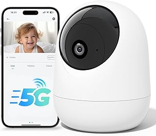 Rraycom Indoor Camera 5G&2.4G WiFi,2K Security Cameras for Home Security,360°Pan & Tilt, Dog/Pet Baby Camera with Motion Tracking& Sound Detection, 2-Way Audio, Night Vision,Siren,Works w/Alexa