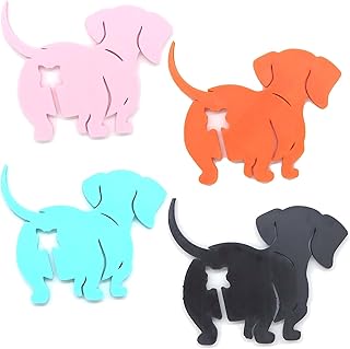 4-Pieces Butt Bread Clip - 3D Printed Reusable Food Bag Clips, Animal Shaped Sealing Tool for Snacks, Biscuits, and Pet Food - Fun and Practical Kitchen Storage Accessories (Multicolour-Dog)