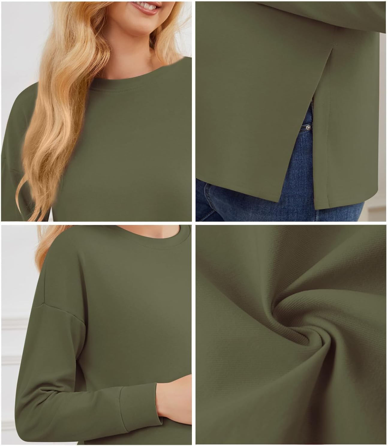 Womens 3 Packs Maternity Shirts Long Sleeve Side Ruched Pregnancy Tee Workout Top Tunic Blouse Mama Clothes - Image 4