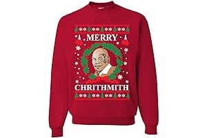 Wild Bobby Men's Merry Chrithmith Mike Tyson Ugly Christmas Sweater