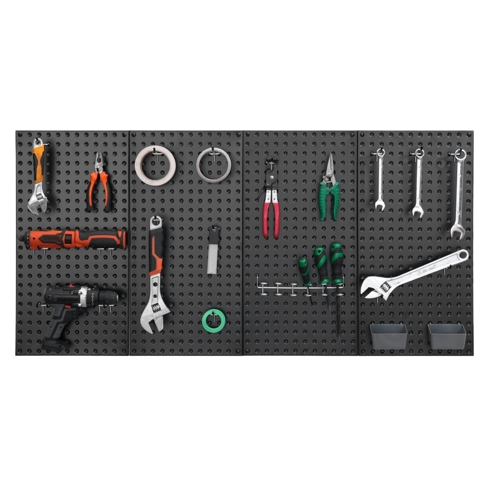 RUWLFE Metal Pegboard Panels Slatwall Panel Tool Board Wall Organizer for Garage Workshop Storage for Wall Organizer