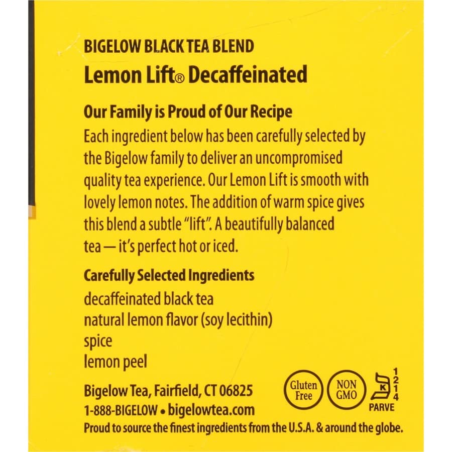 Bigelow Tea Decaffeinated Lemon Lift Black Tea, 20 Count (Pack of 6), 120 Total Tea Bags