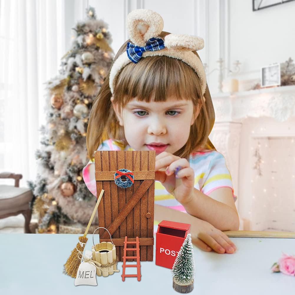 Décoration Noël Échelle De Corde Miniature Pour Lutin De Noël - 18cm, Décoration De Porte Et Maison De Poupée Déco Porte Miniature