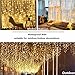 Juhefa Curtain Lights,USB Powered Fairy Lights String,IP64 Waterproof & 8 Modes Twinkle Lights for Parties, Bedroom Wedding,Valentines' Day Wall Decorations (300 LEDs,9.8x9.8Ft, Warm White)