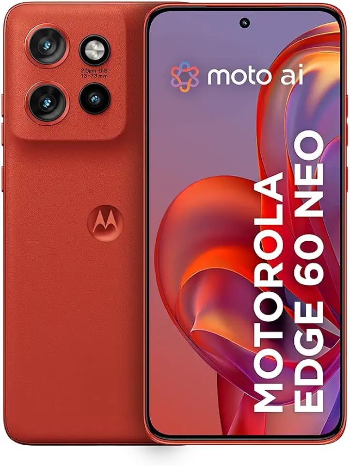 Smartphone Motorola Edge 60 Neo 5G - 512GB 24GB (12GB RAM + 12GB Ram Boost) 50MP Sony Camera Moto AI e tela 1.5K Super HD - Vermelho