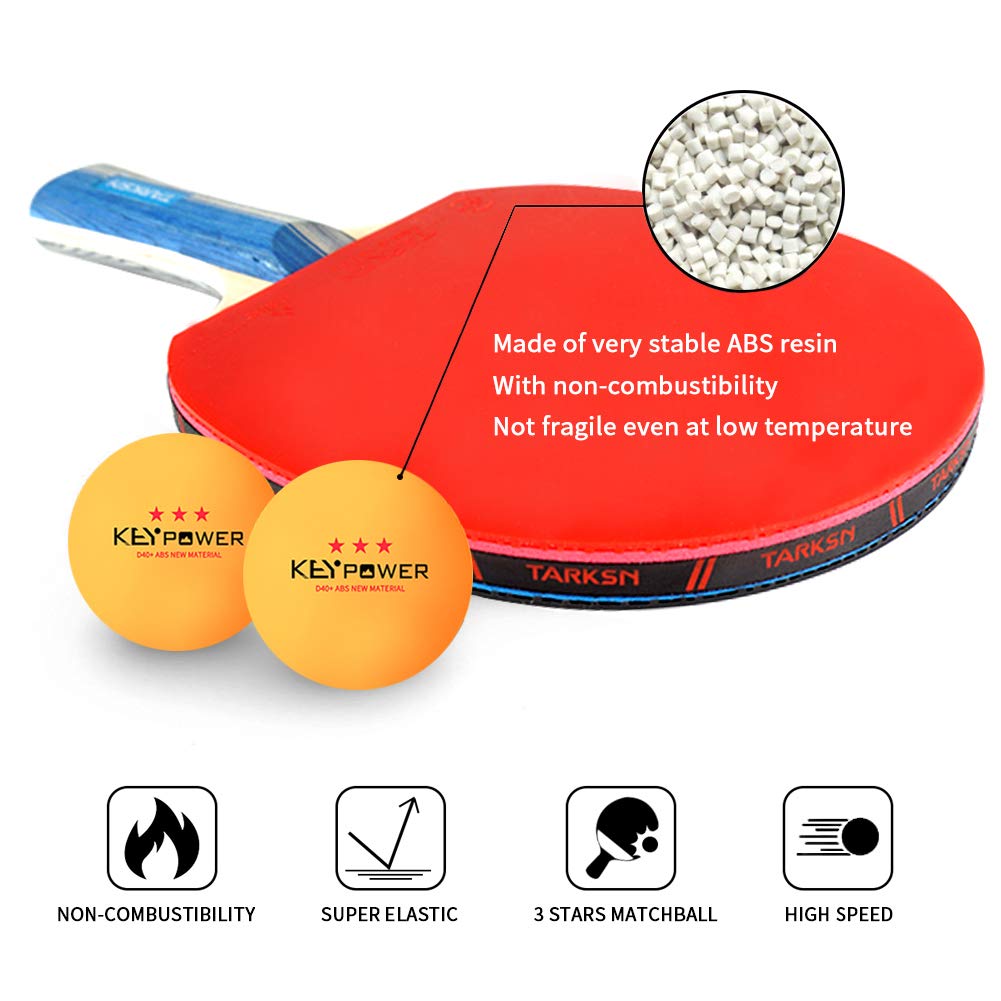 ENG Lot de 100Pcs Ping-Pong Balles de Tennis de Table en résine ABS 40 mm 3 étoiles pour Exercices, Entraînements, Club de Tennis de Table, Amateurs, Adultes et Enfants Jeux