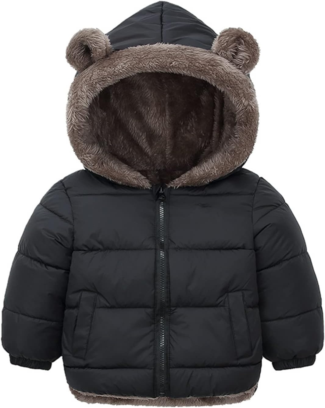 XJM Winter Down Coats for Kids Baby Boys Girls Light Puffer Padded Jacket Bear Hoods Infant Outerwear Baby Boys Girls, Infants, Toddlers