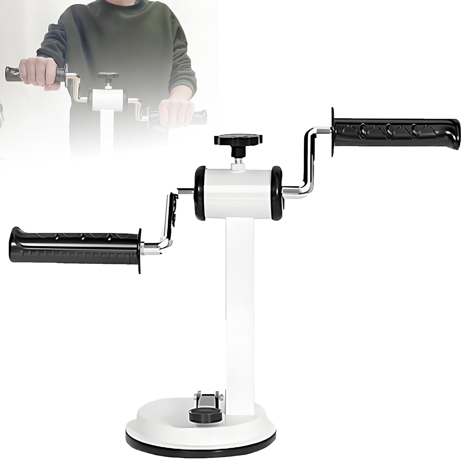 Hand Cranked Joint Rehabilitation Training, Arm Bike for Physical Therapy, 12cm Suction Cup Design, Adjustable Resistance, Relieve Shoulder and Neck Pain, for Training Upper Limb Muscles
