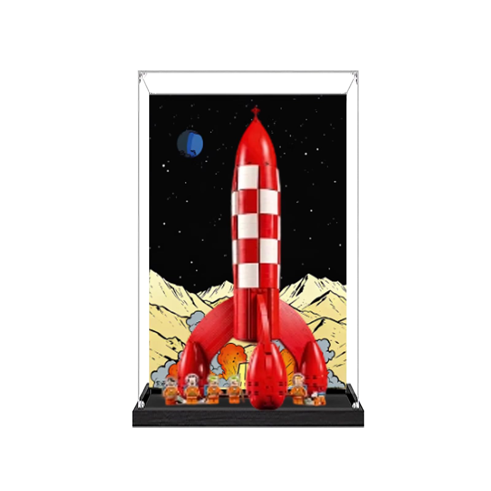 Vitrine en acrylique pour Lego 21367 Moon Rocket Building Set - Boîte transparente anti-poussière - Seule vitrine compatible avec Lego 21367 (option A)