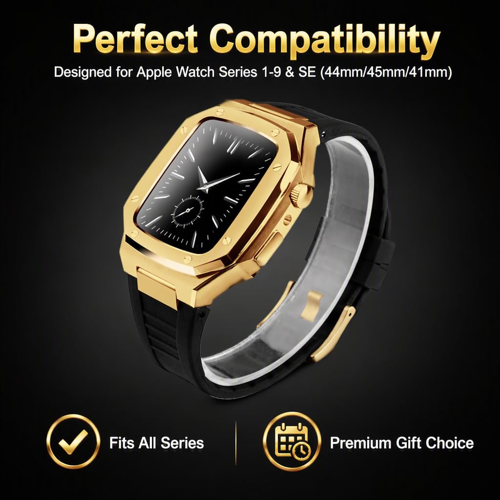 Cinturino in Metallo per Orologio da 44 mm, Cinturino in Acciaio Inossidabile Compatibile con Apple Watch Serie 9 8 7 6 5 4 3 2 1, Bracciale di Ricambio per 38 mm 40 mm (41MM)