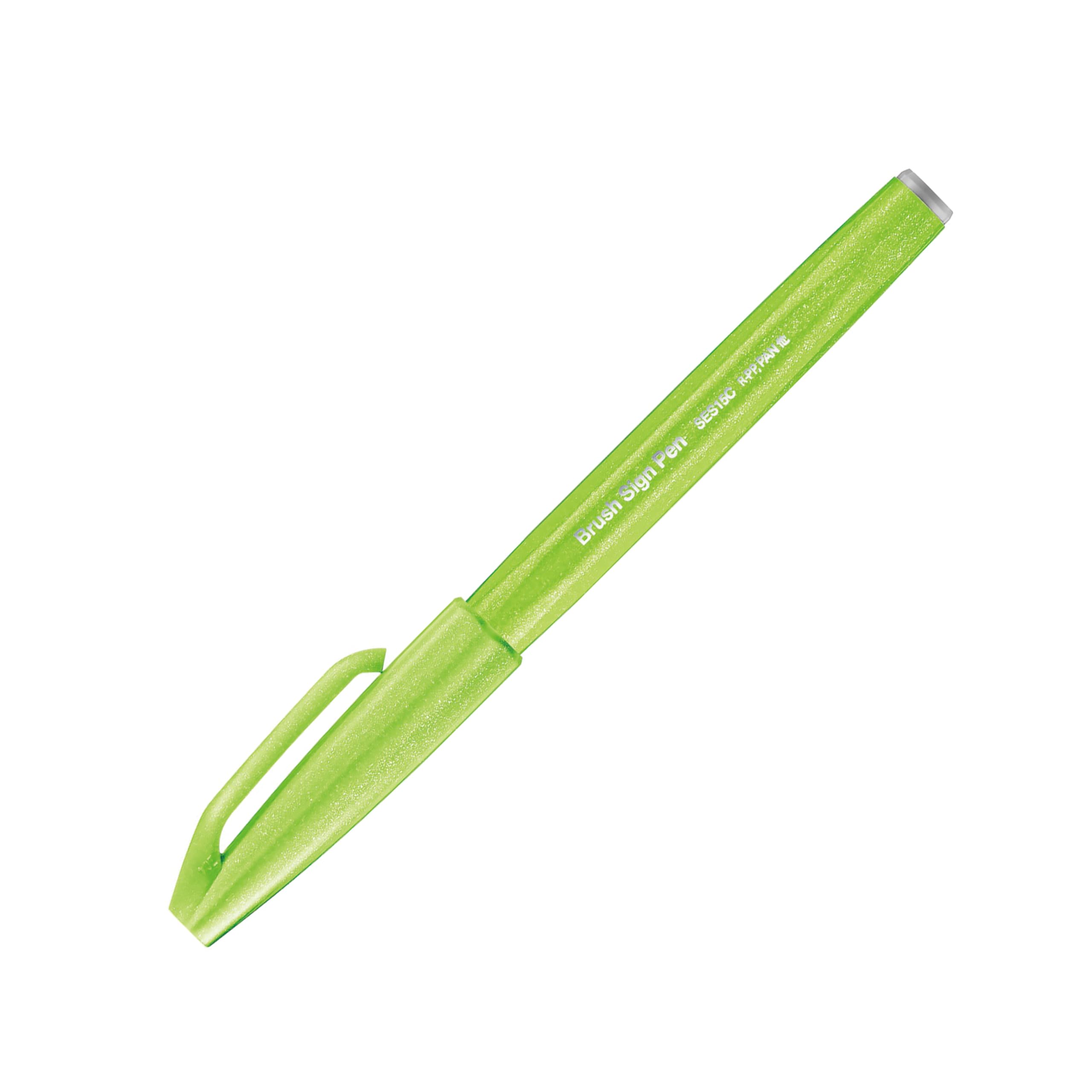 Pentel Touch Brush Sign Pen Ses15 - Ses15C-K Light Green / Single